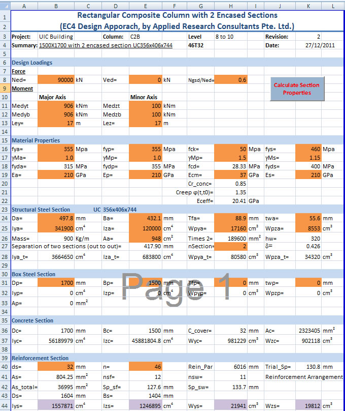 Customized Spread Sheet